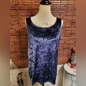 Cynthia Rowley Velvet Tank Top - Deep Blue